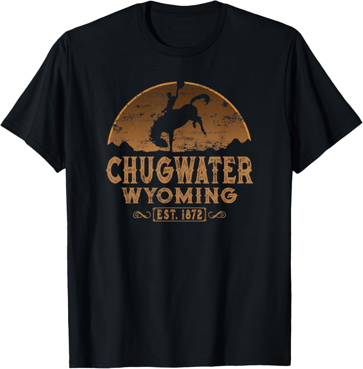Chugwater Wyoming WY Wild West Rodeo Cowboy T-Shirt - T-Shirt | Black