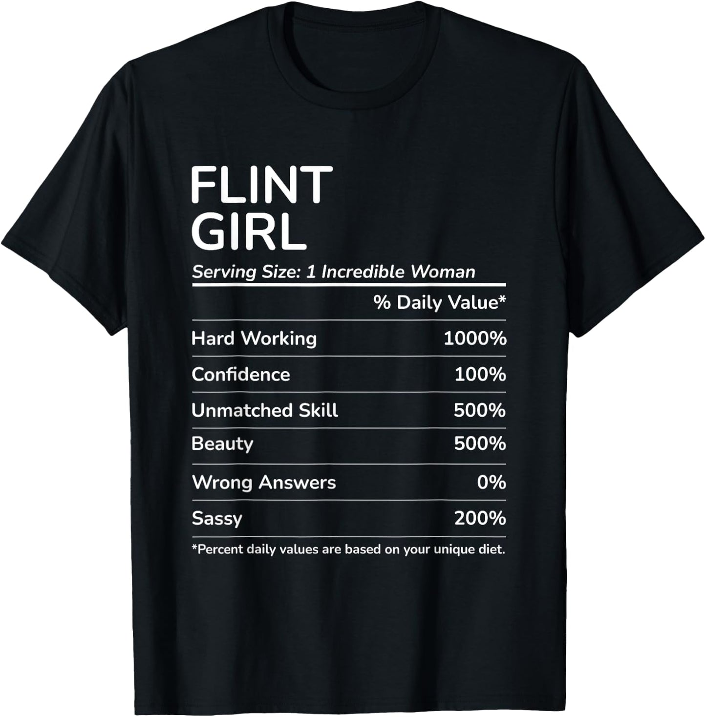 Flint Girl Funny Michigan Hometown T-Shirt - T-Shirt | Black