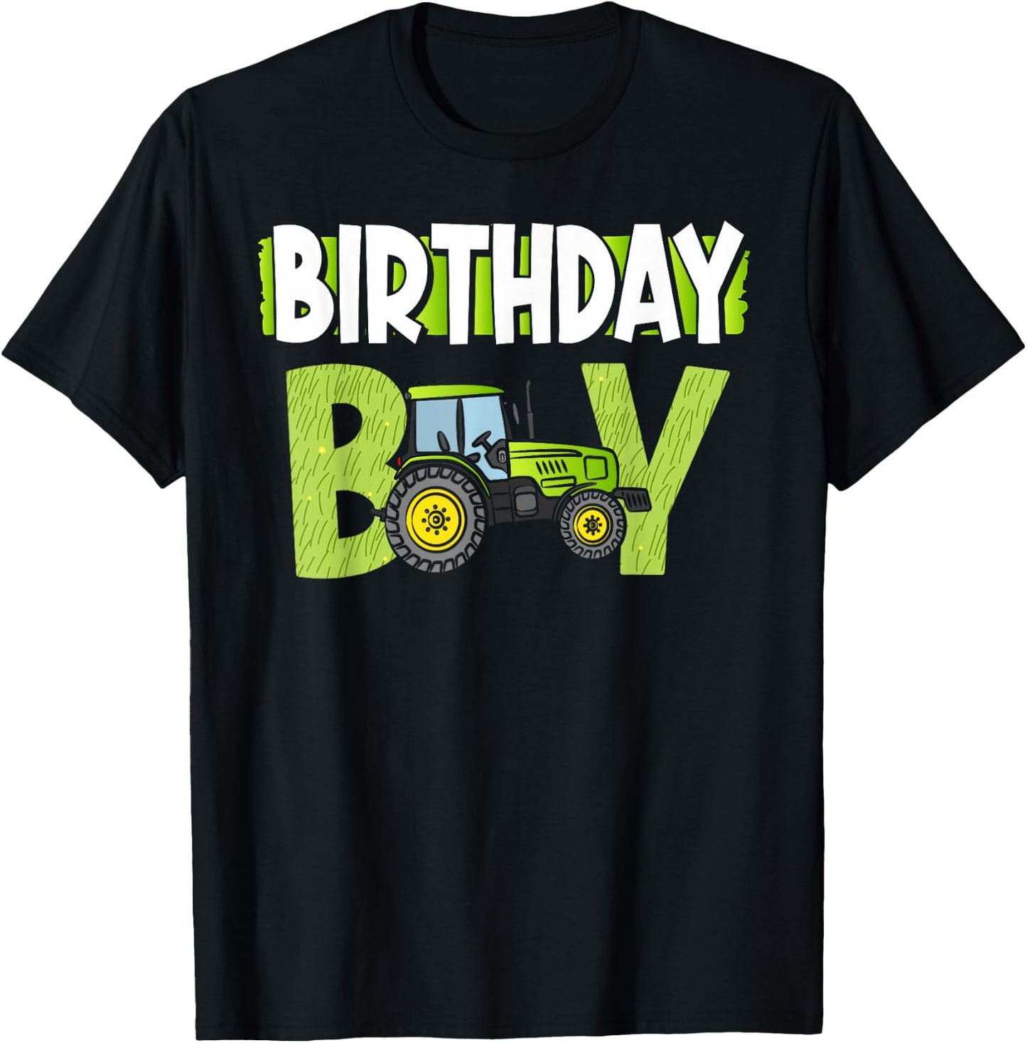 Birthday Boy Family Matching Tractors Farm Trucks Bday T-Shirt - T-Shirt | Black