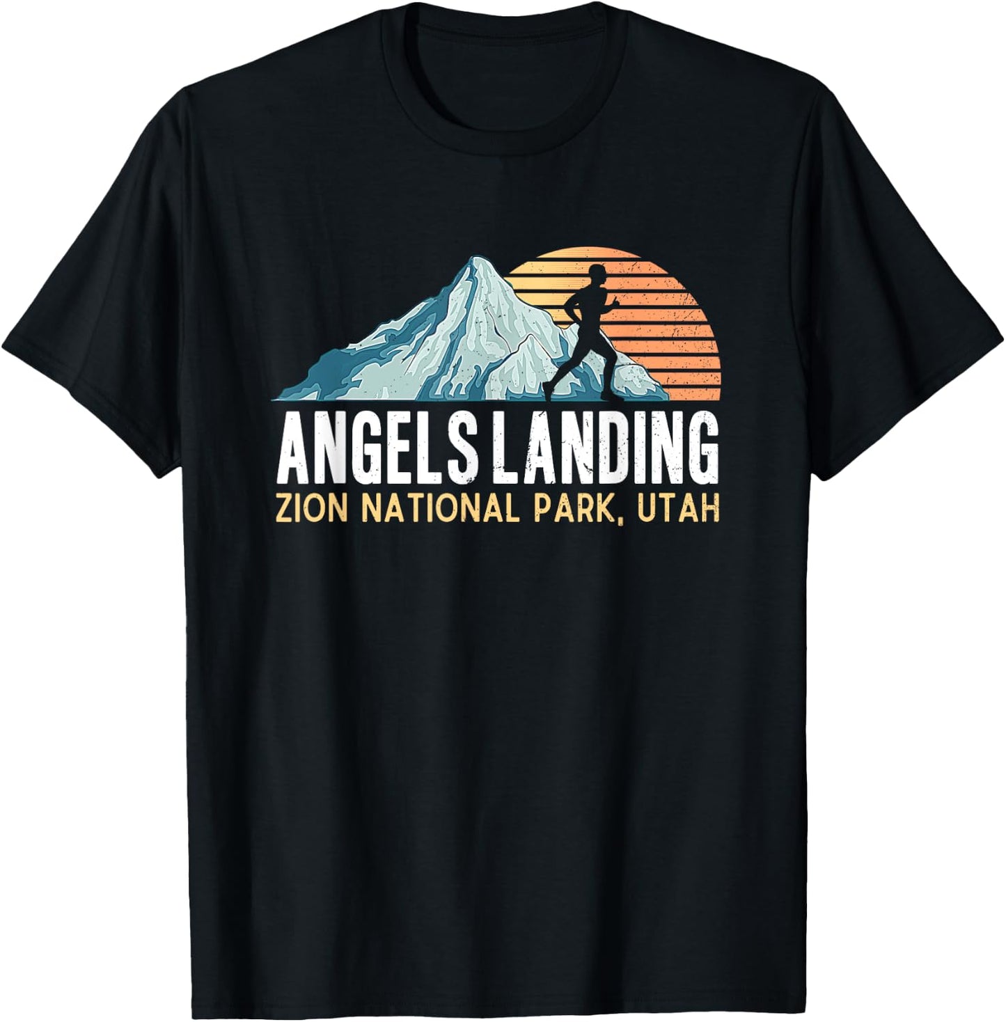 Angels Landing Hiking Trail Vintage Zion National Park Utah T-Shirt - T-Shirt | Black