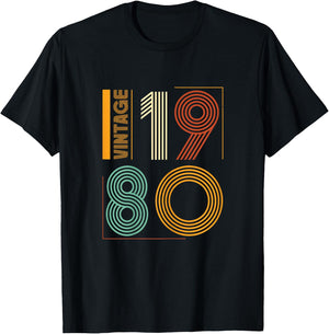 Vintage 1980 Women Limited Edition BDay 1980 Birthday T-Shirt - T-Shirt | Black
