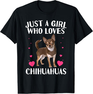 Funny Chihuahua Design For Girls Kids Women Chihuahua Lovers T-Shirt - T-Shirt | Black