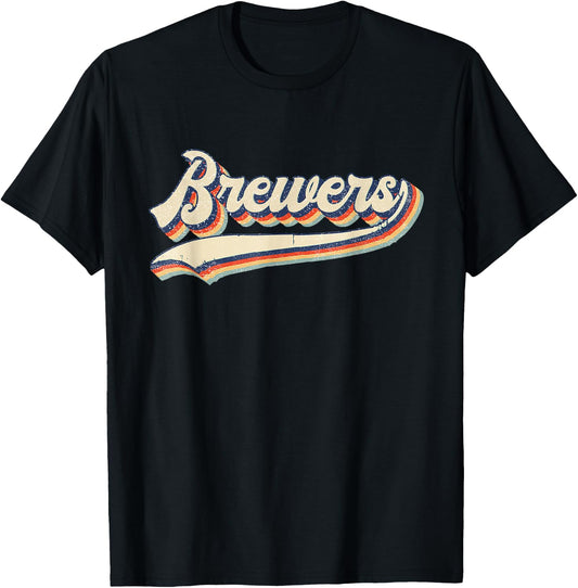 Brewers Name Retro Vintage Gift Women Boy Girl T-Shirt - T-Shirt | Black