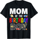 Mom Of The Birthday Boy Transportation Family Matching Mommy T-Shirt - T-Shirt | Black