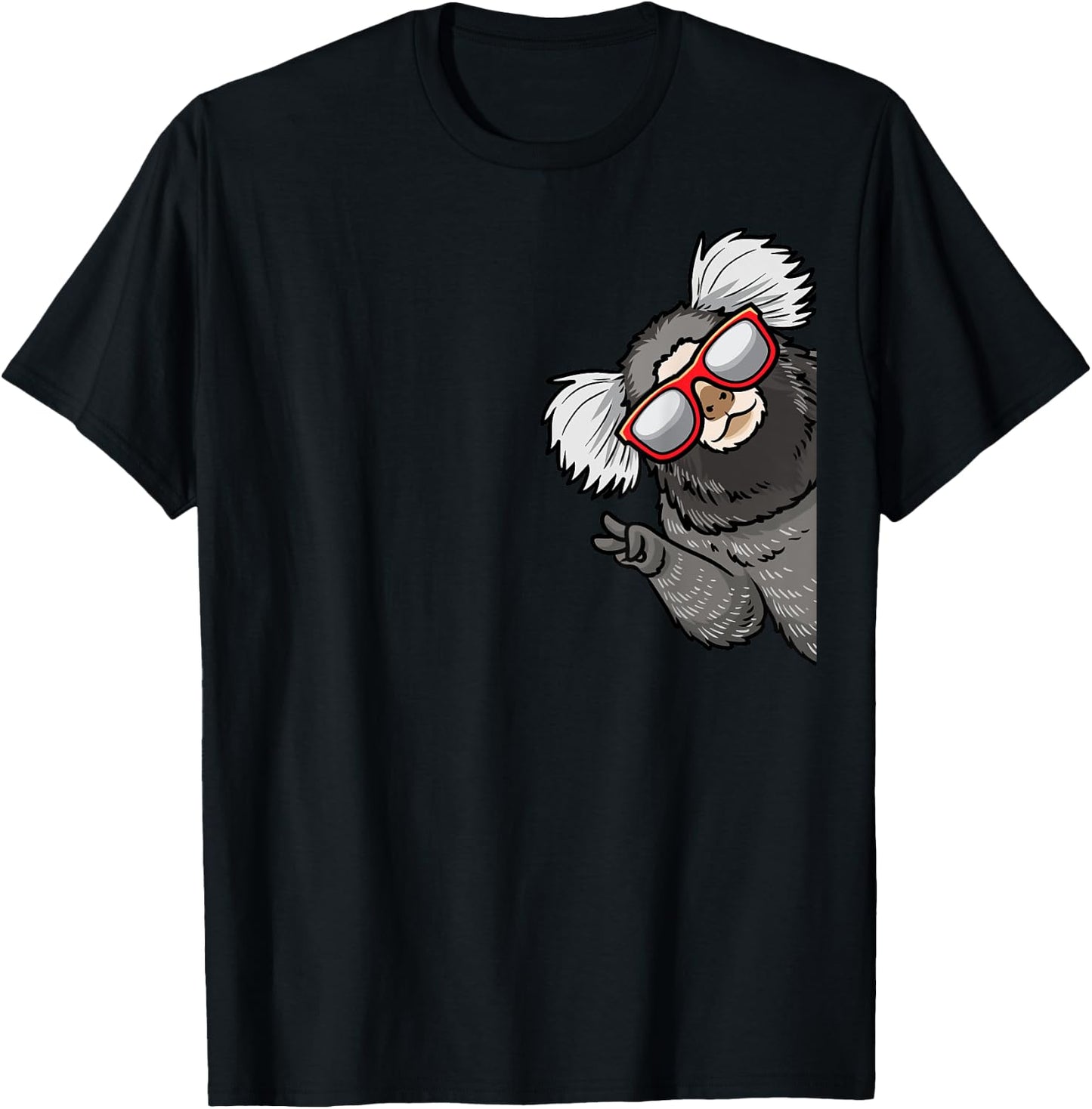 Marmoset Monkey With Sunglasses From Side T-Shirt - T-Shirt | Black