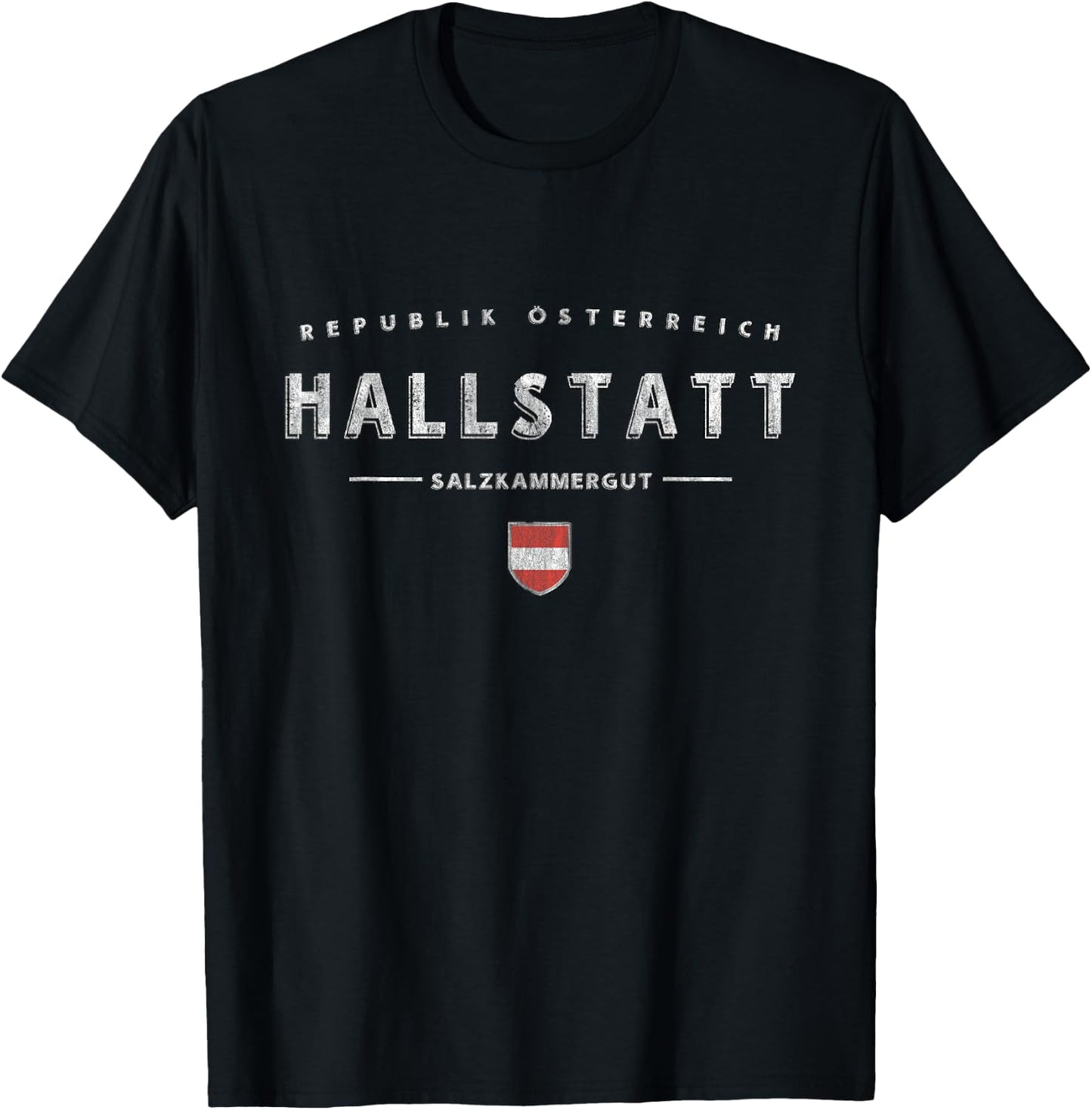 Hallstatt Österreich Logo - Hallstatt Austria T-Shirt - T-Shirt | Black