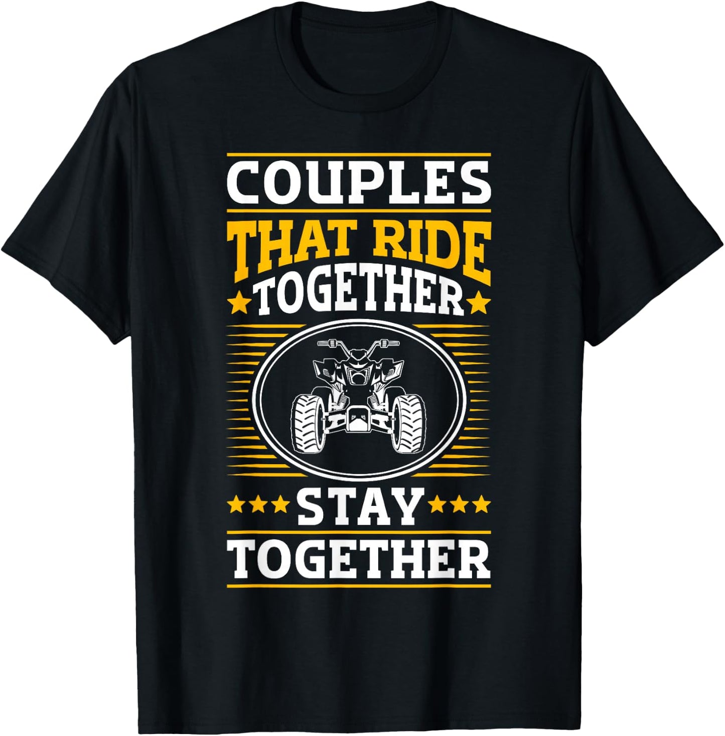 ATV quad biker quad bike vintage couples driving T-Shirt - T-Shirt | Black
