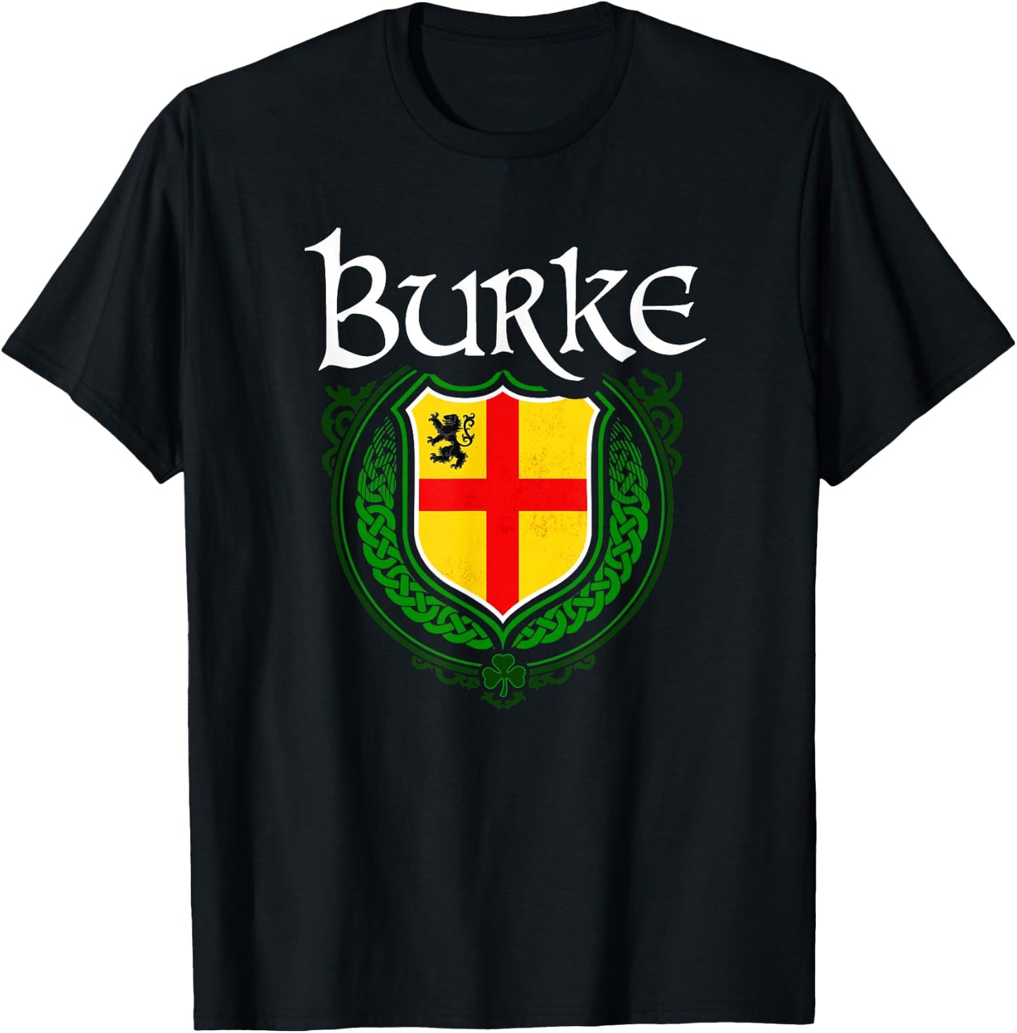 Burke Surname Irish Clan Tartan Badge Ireland T-Shirt - T-Shirt | Black