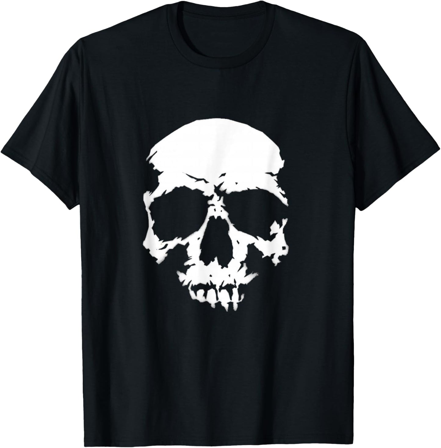 Realistic skull, skull , rice teeth, biker rocker T-Shirt - T-Shirt | Black