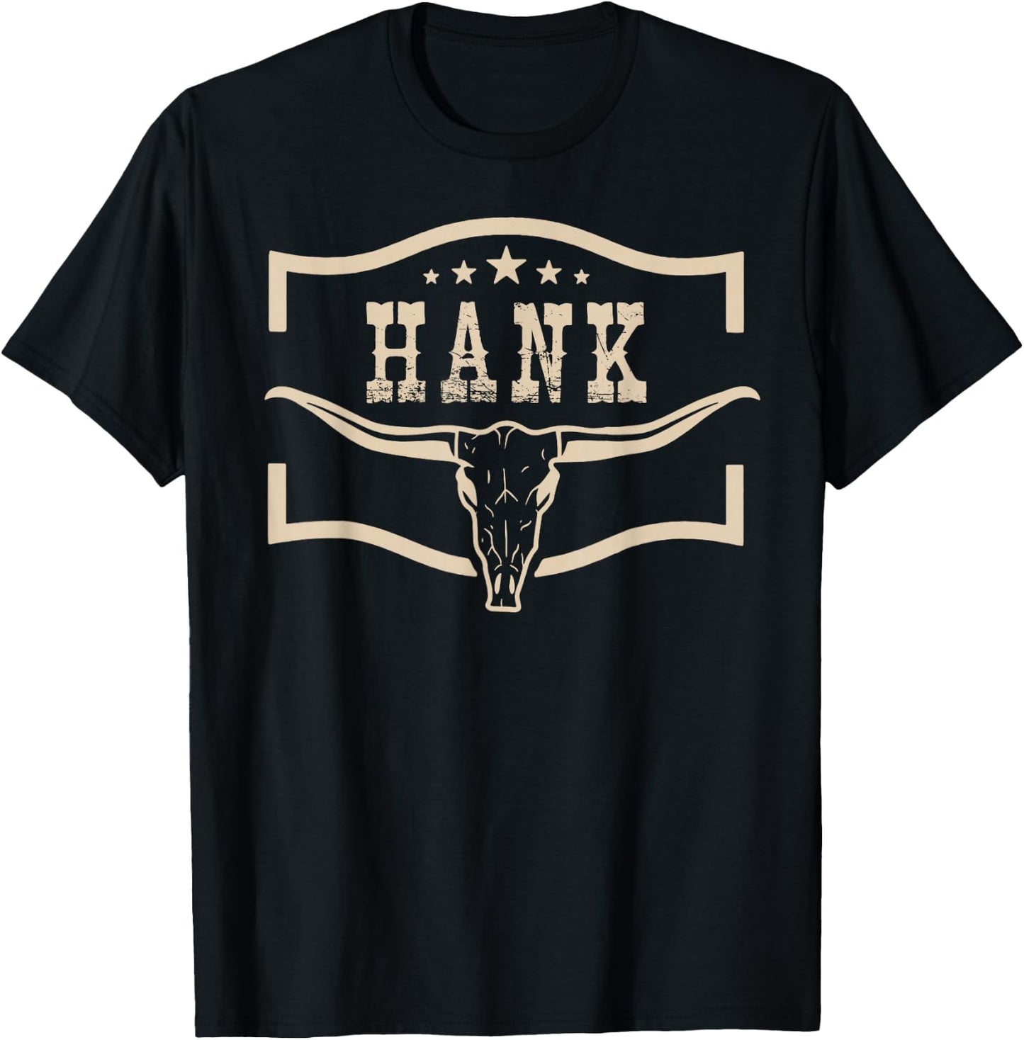 Personalized Hank Name Vintage T-Shirt - T-Shirt | Black