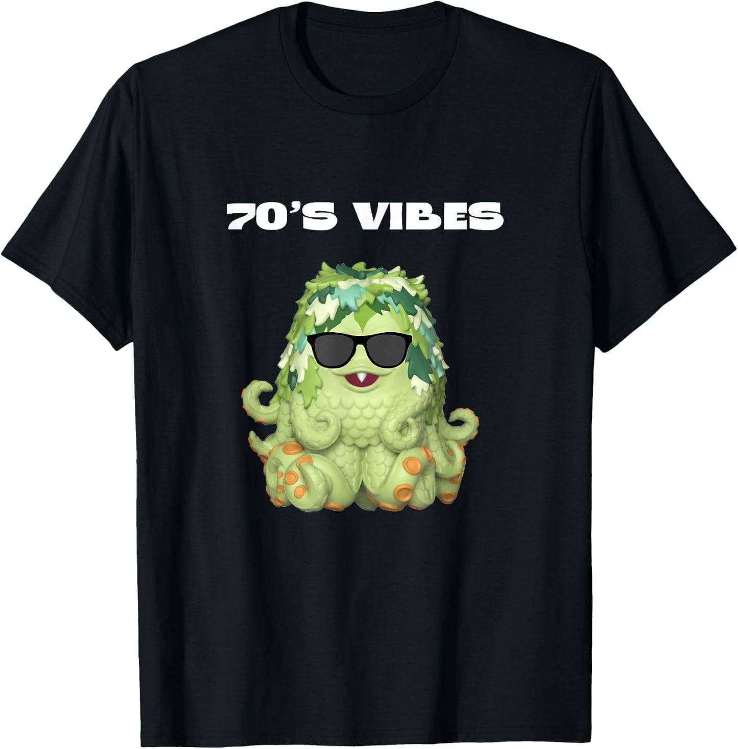Funny 70s Vibes Monster Cool Sea Beach Novelty Men Women T-Shirt - T-Shirt | Black