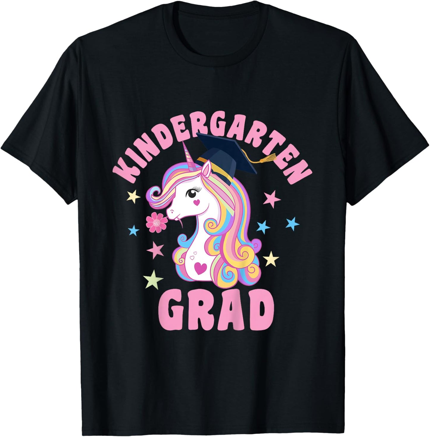 Unicorn Kindergarten Grad Kindergarten Graduation T-Shirt - T-Shirt | Black
