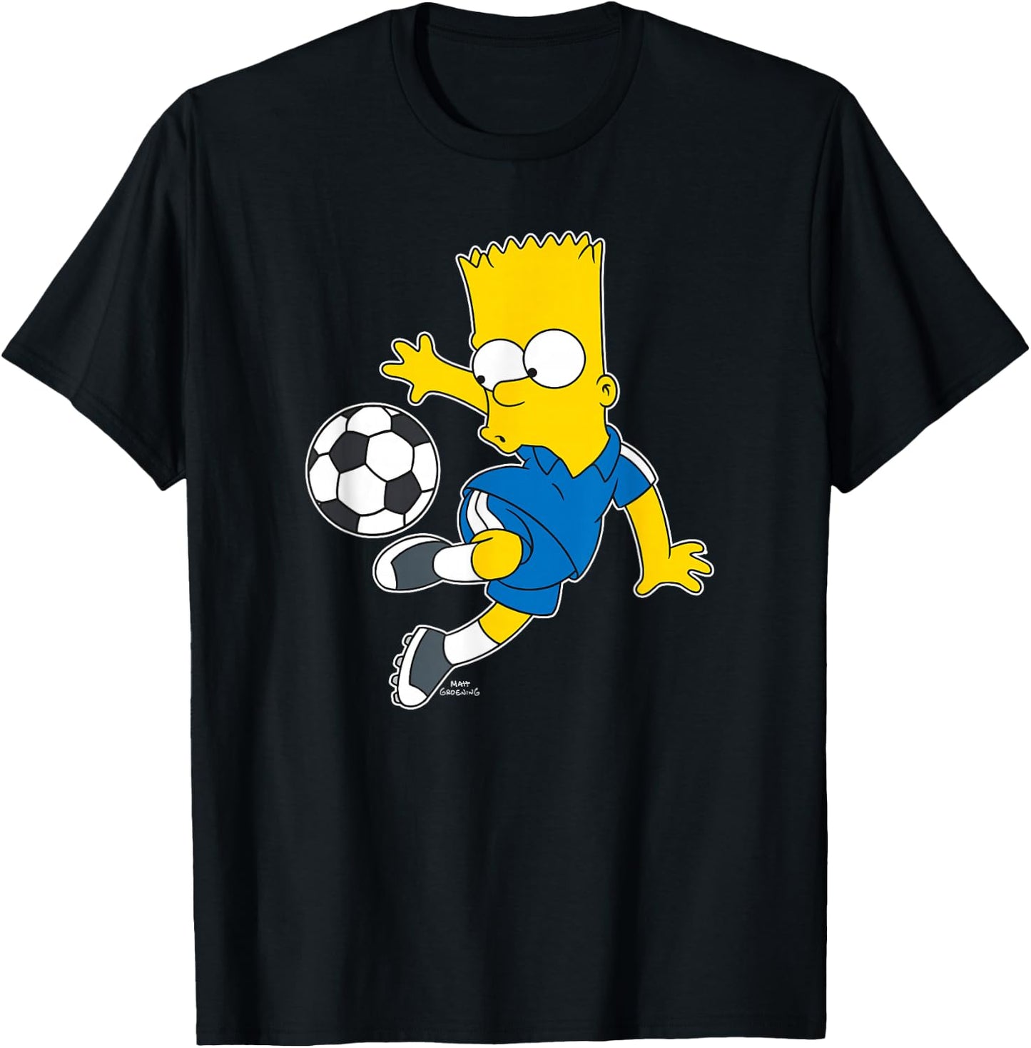 The Simpsons Bart Simpson Soccer Ball Kick Up T-Shirt - T-Shirt | Black
