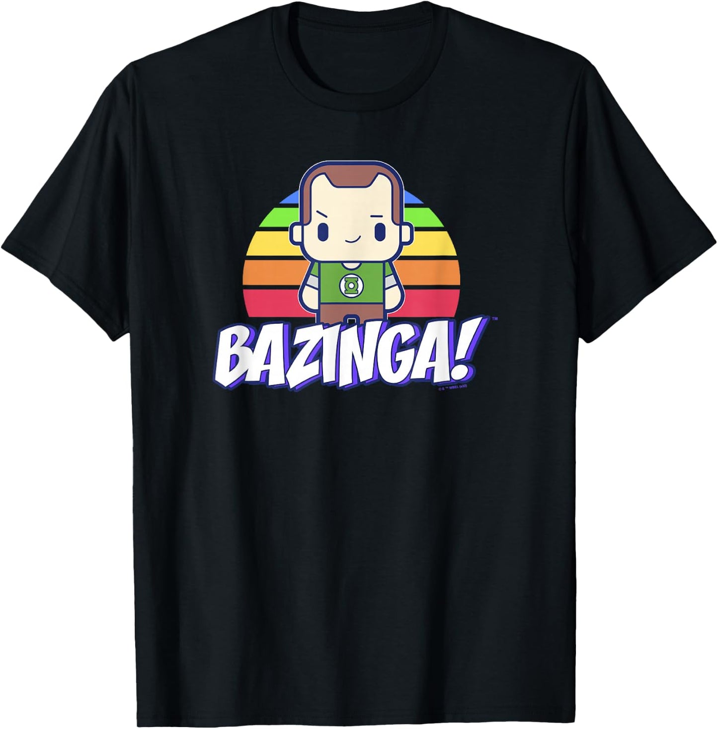 The Big Bang Theory Sheldon Rainbow Bazinga T-Shirt - T-Shirt | Black