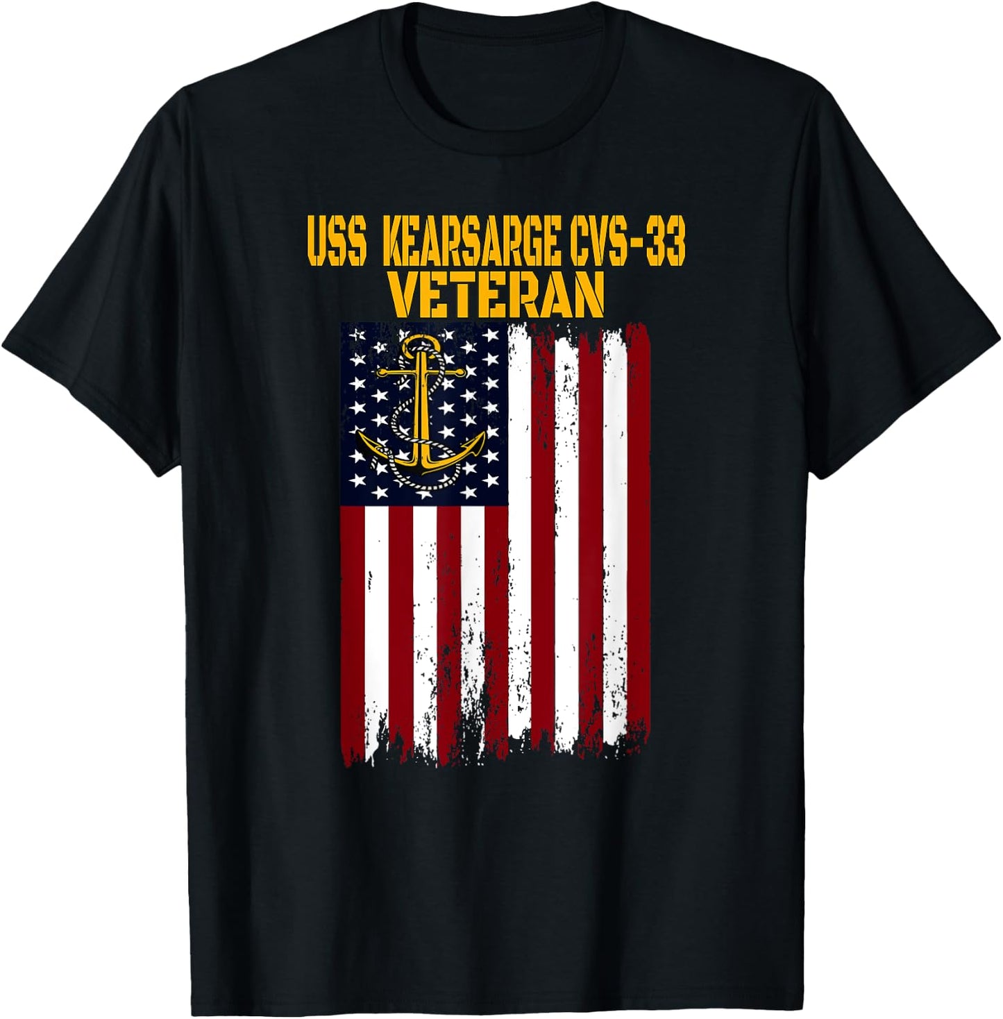 USS Kearsarge CVS-33 Aircraft Carrier Veterans Day Dad T-Shirt - T-Shirt | Black
