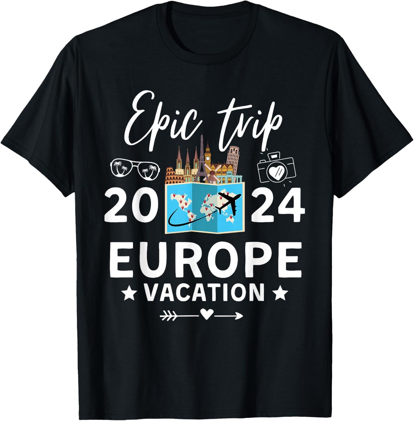 Europe Epic Trip Vacation 2024 Reunion Trip Making Memories T-Shirt - T-Shirt | Black