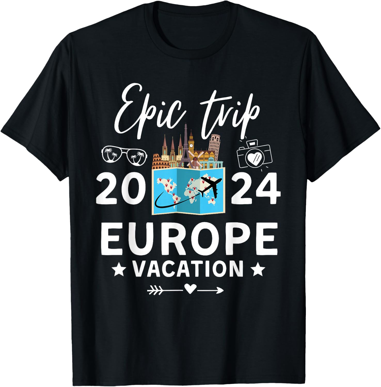 Europe Epic Trip Vacation 2024 Reunion Trip Making Memories T-Shirt - T-Shirt | Black