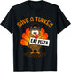 Vegan or vegetarian thanksgiving save a turkey eat pizza T-Shirt - T-Shirt | Black