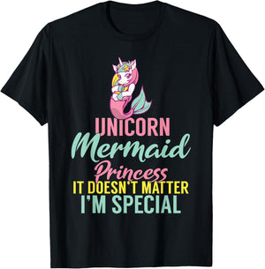 Unicorn Mermaid Princess it doesnt matter im special T-Shirt - T-Shirt | Black