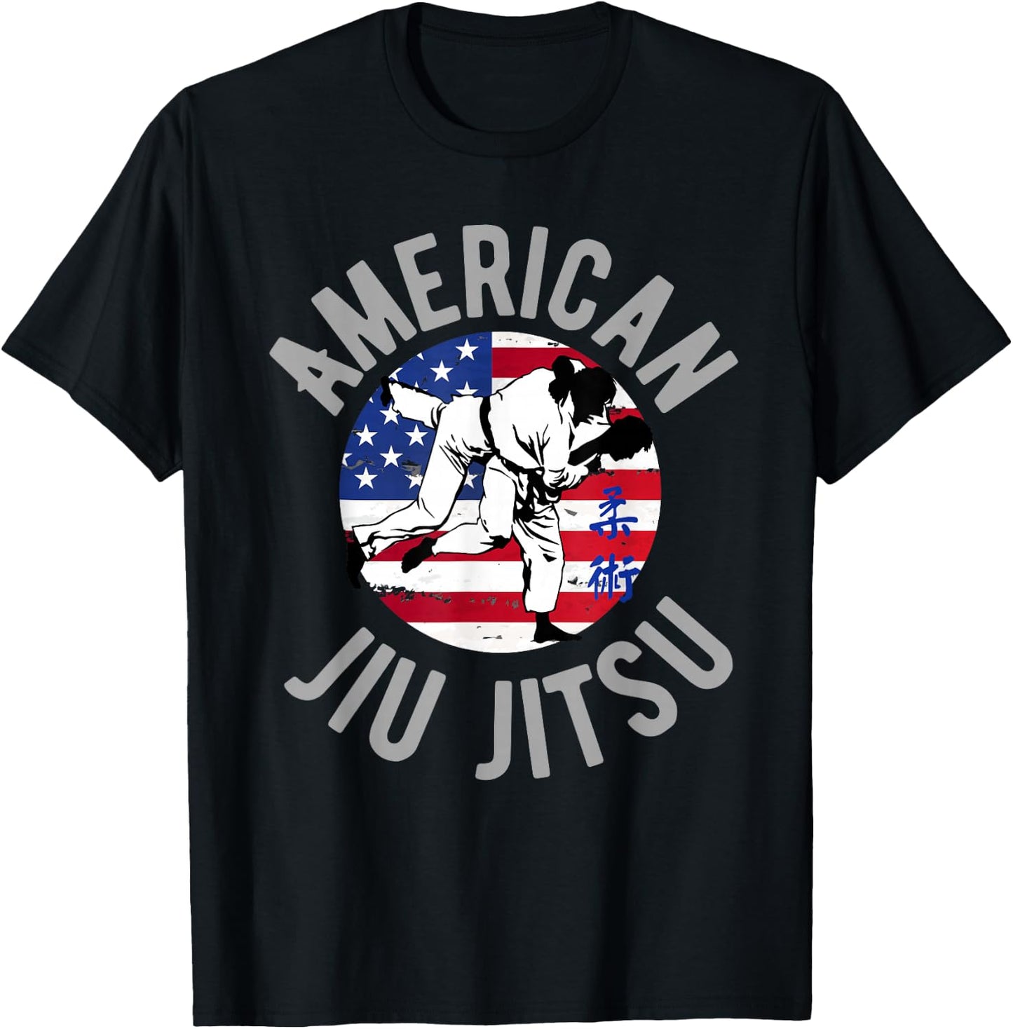 American Jiu Jitsu American Flag BJJ Jiujitsu Sports Women Kids Men T-Shirt - T-Shirt | Black