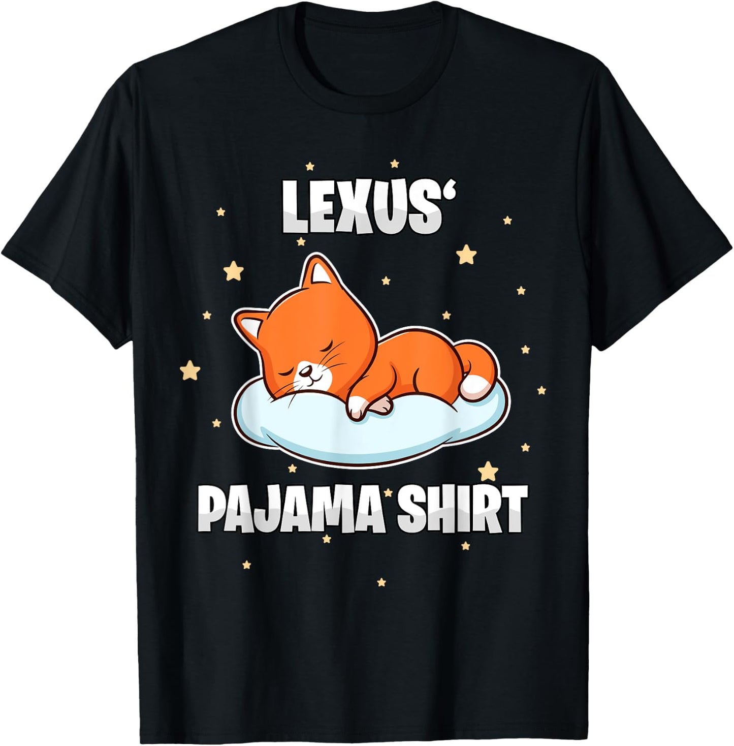 Lexus' Pajama Shirt - Personalized Sleeping T-Shirt - T-Shirt | Black