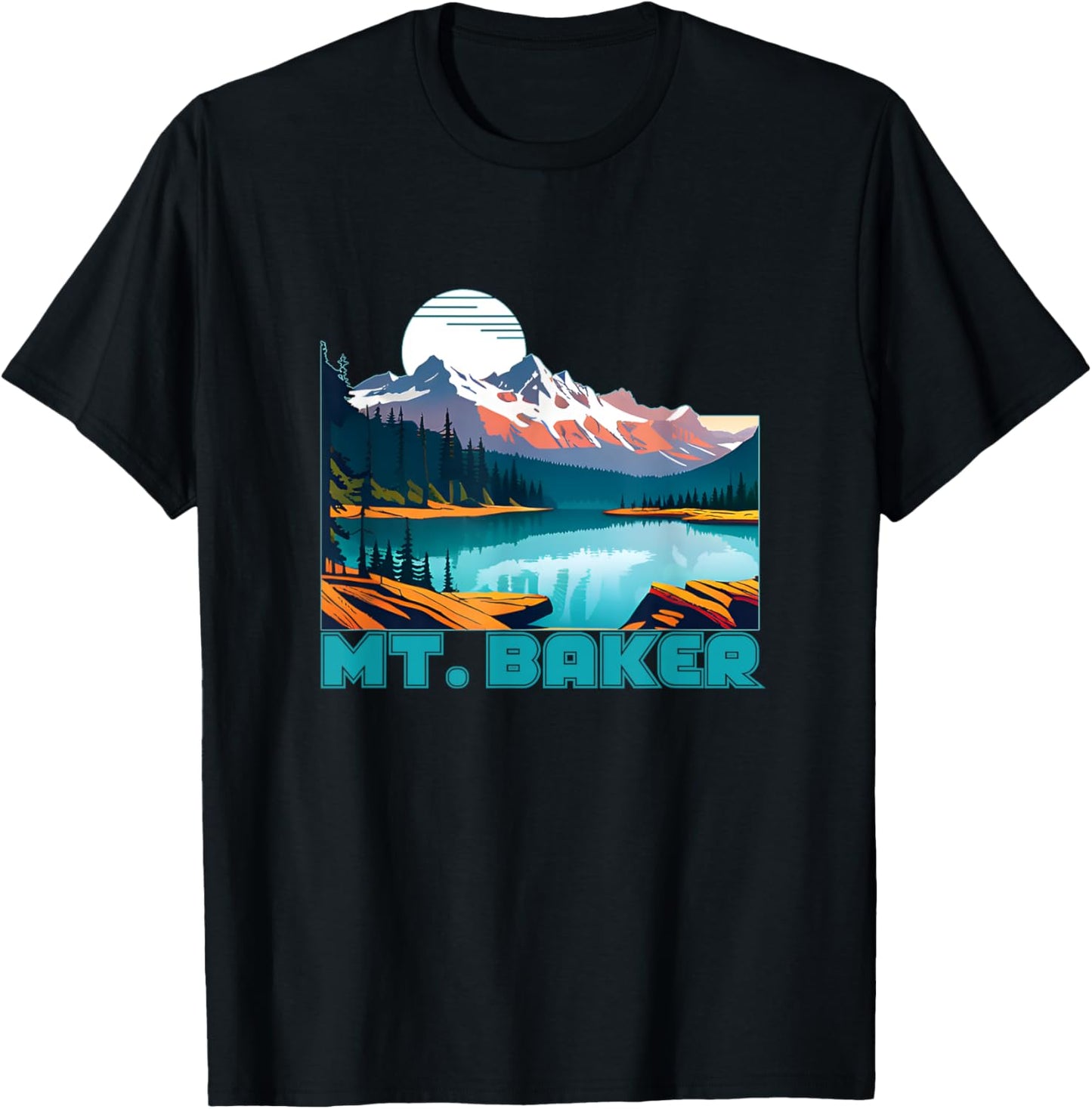 Mt. Baker Souvenir Apparel - Retro Vintage Mt. Baker T-Shirt - T-Shirt | Black