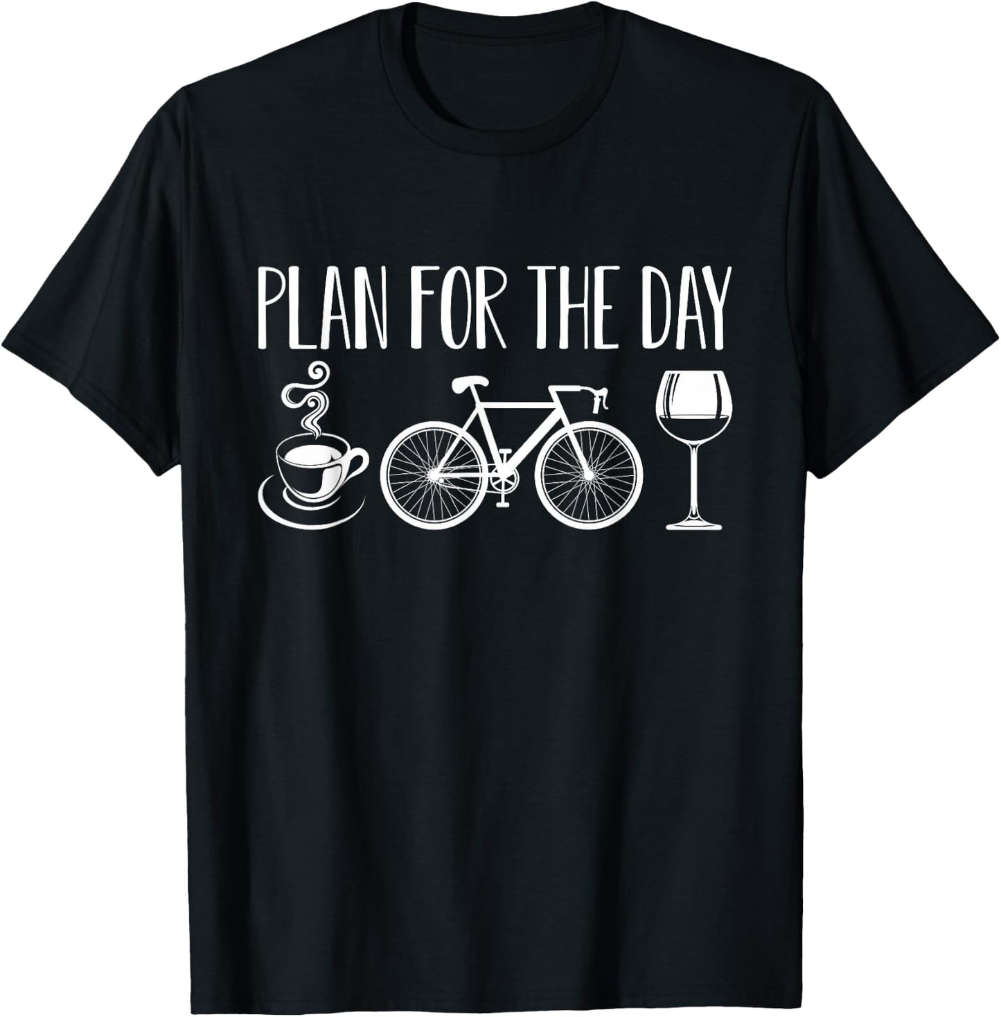 Funny Coffee Bicycle Funny Bikes Electric Wine Lover Mom Dad T-Shirt - T-Shirt | Black
