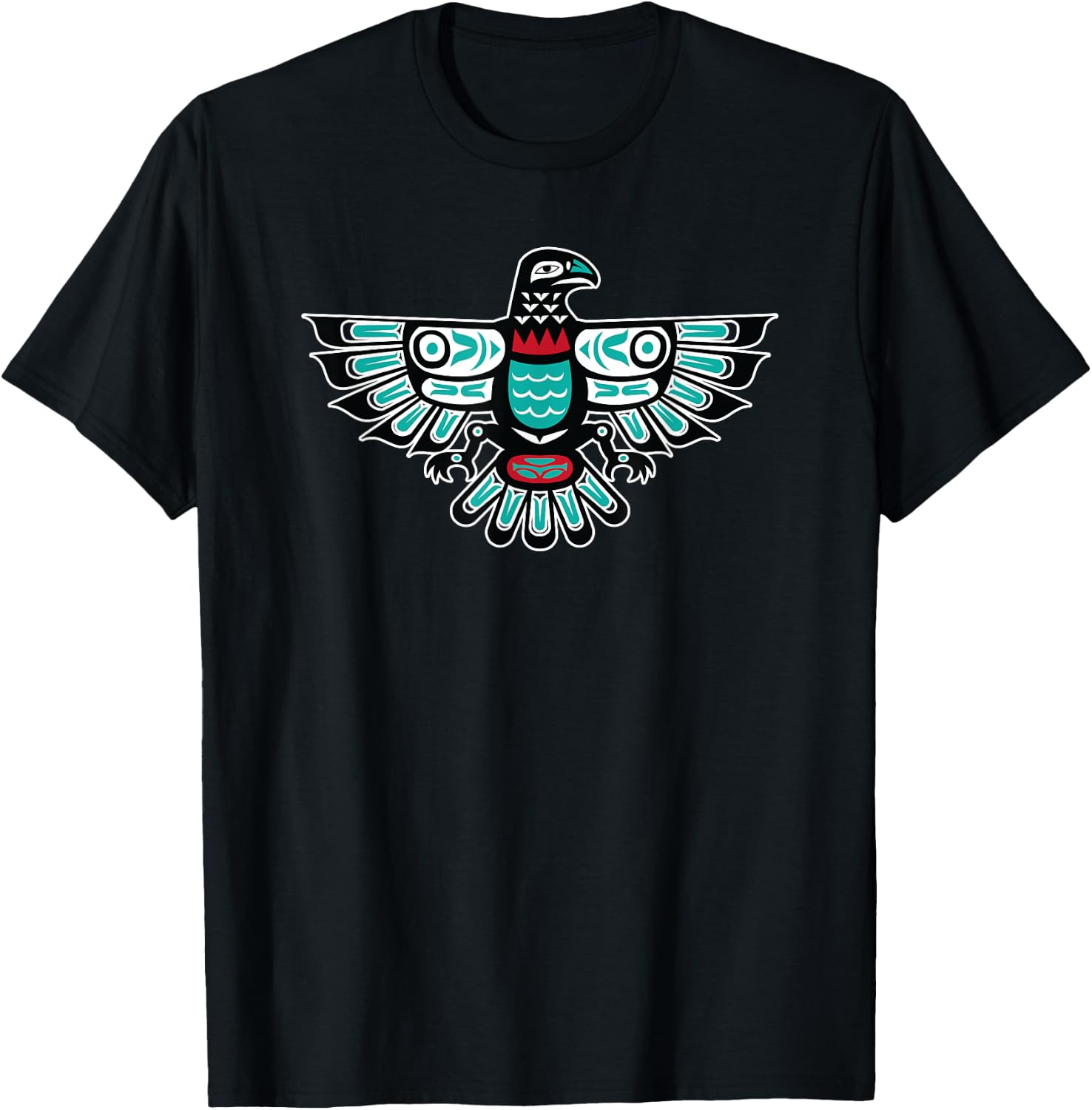 Alaska Native American Art Tlingit Haida Eagle Tribal T-Shirt - T-Shirt | Black