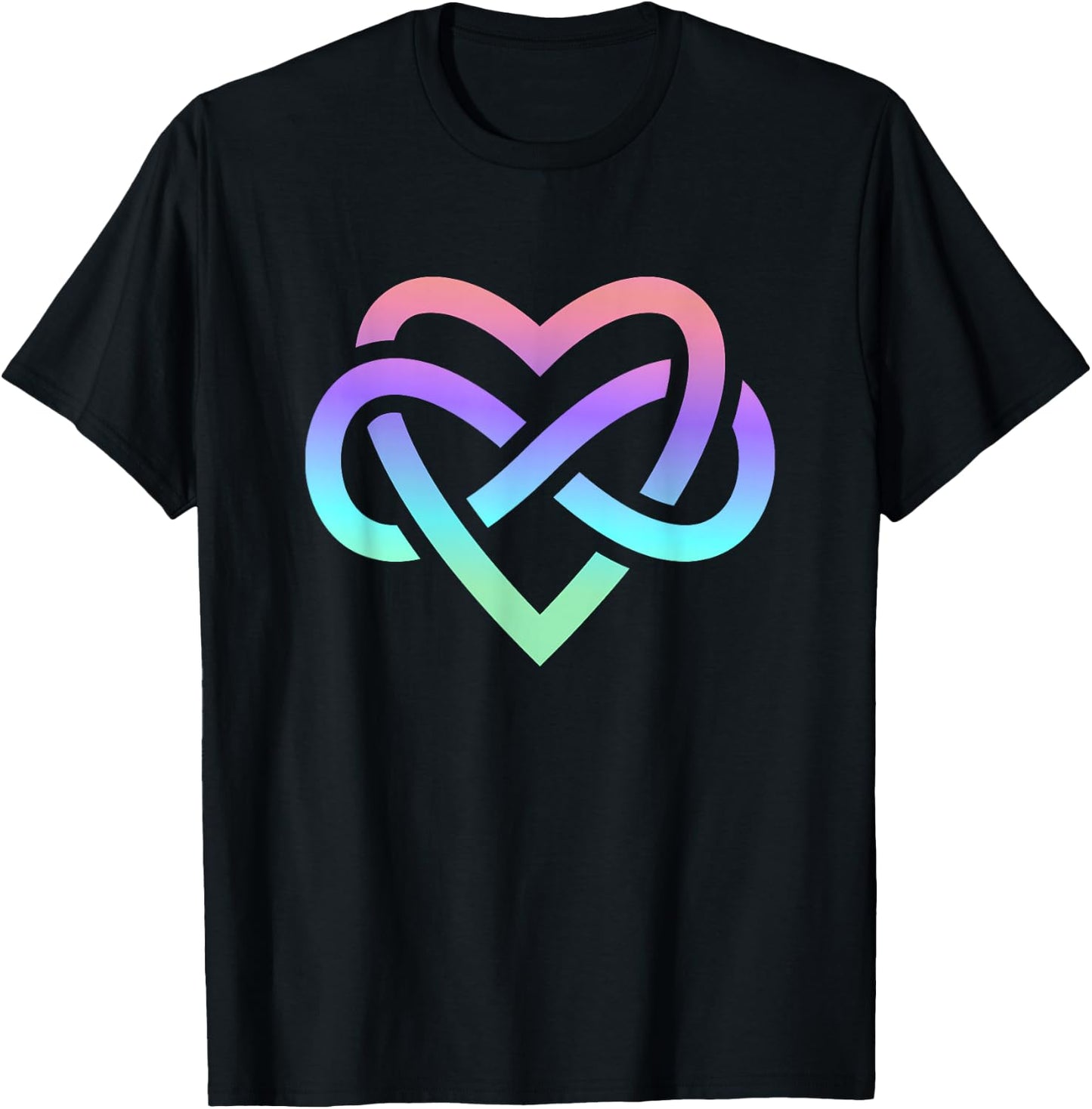 Polyamory Infinity Symbol Polyamorous Throuple T-Shirt - T-Shirt | Black