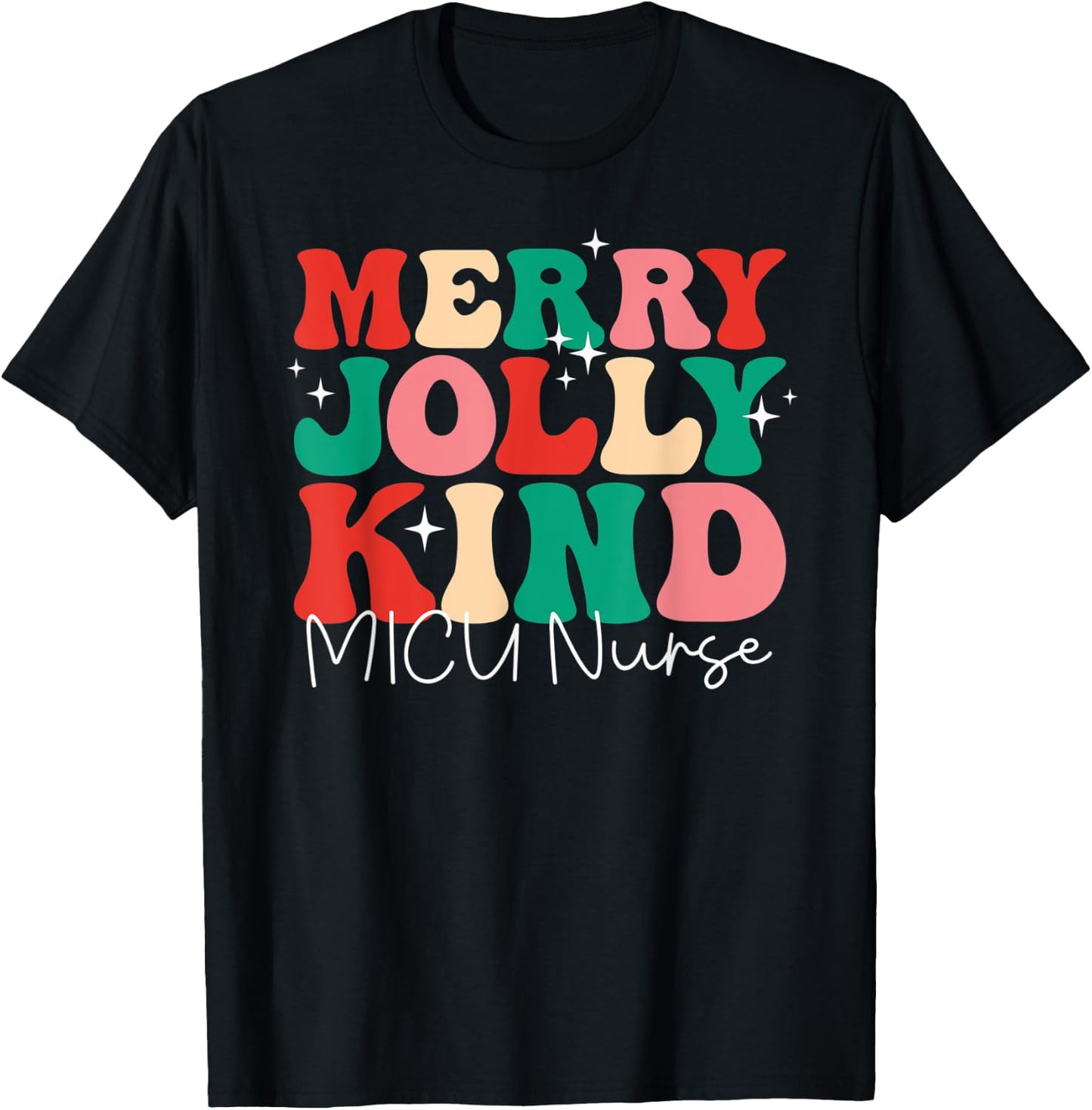 One Jolly Retro Christmas Matching MICU T-Shirt - T-Shirt | Black