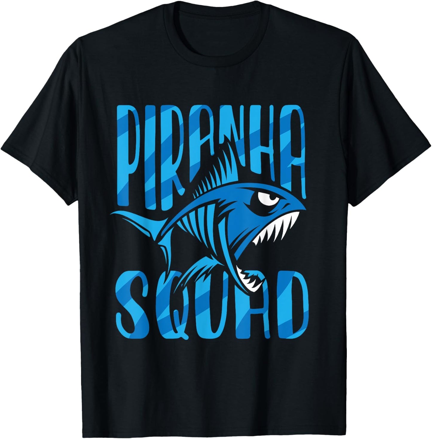 Piranha Squad Retro Lover Fish Piranhas T-Shirt - T-Shirt | Black