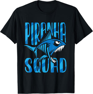 Piranha Squad Retro Lover Fish Piranhas T-Shirt - T-Shirt | Black