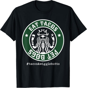 Eat Tacos Pet Dogs T-Shirt - T-Shirt | Black