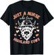 Just A Nurse Who Loves Highland Cows Cute Funny Campy T-Shirt - T-Shirt | Black
