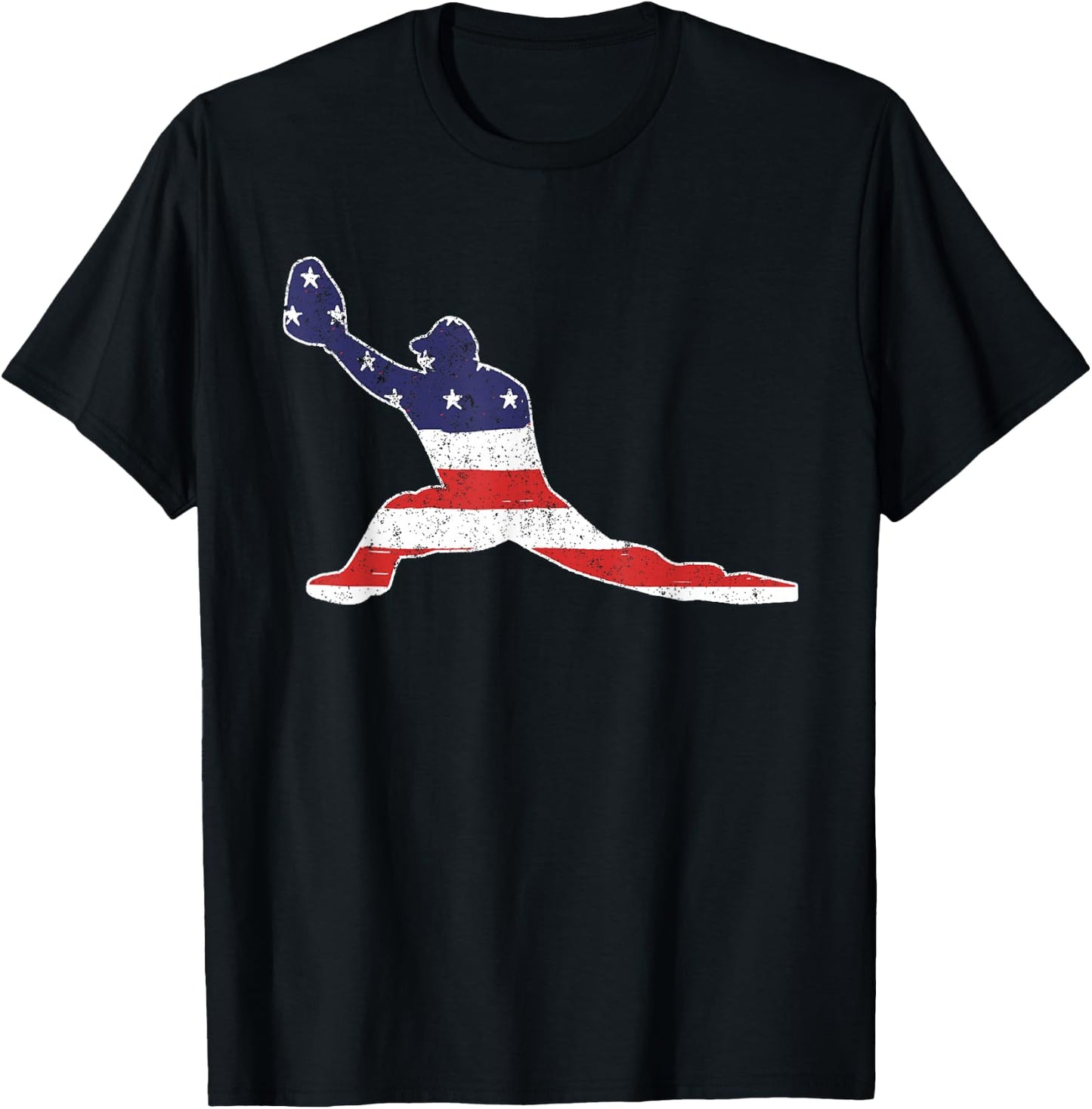 Vintage Baseball First Baseman Cool Baseball First Base Flag T-Shirt - T-Shirt | Black