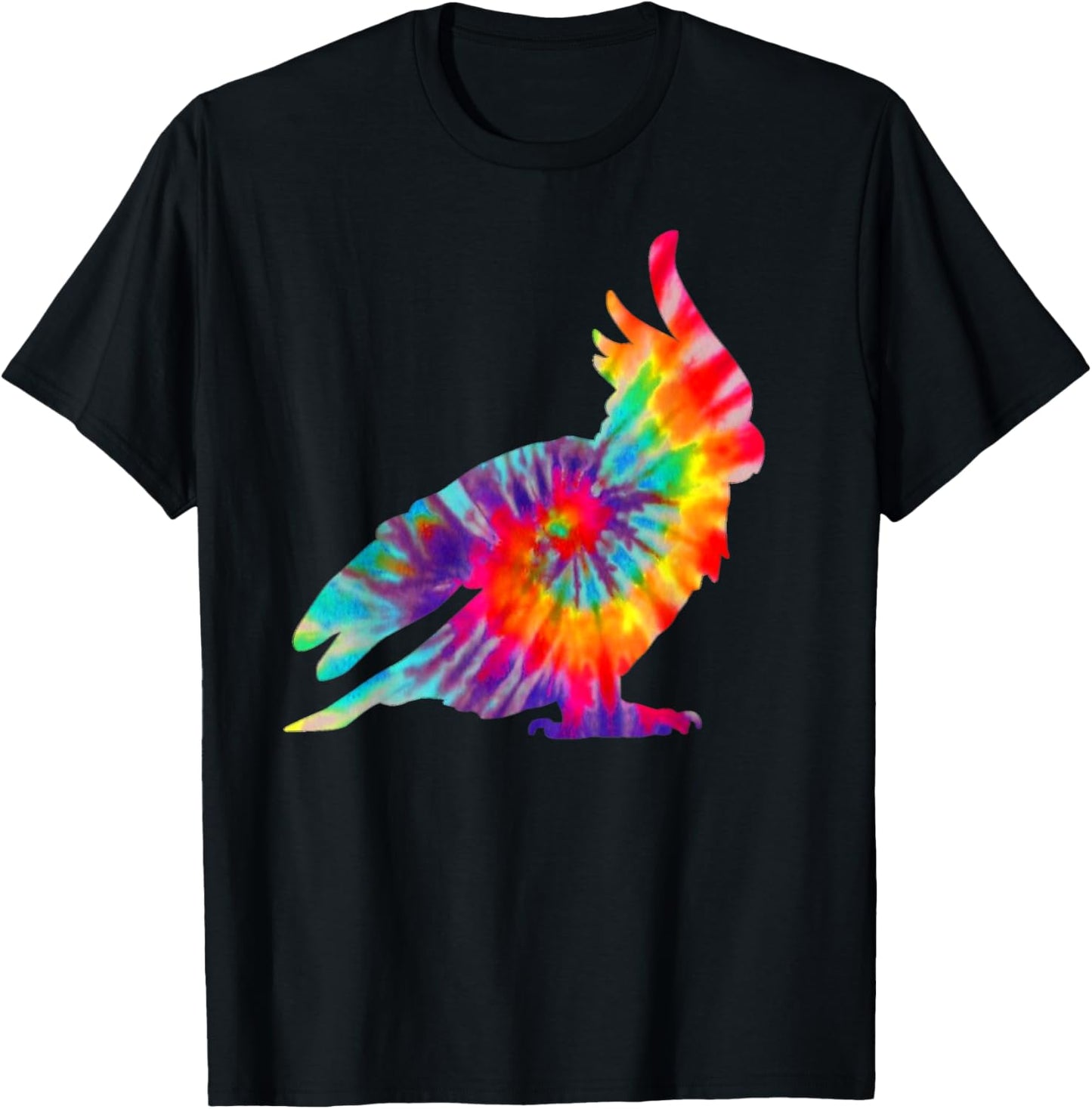 Cockatoo Tie Dye Parrot Pet Bird Mom Dad Vintage T-Shirt - T-Shirt | Black