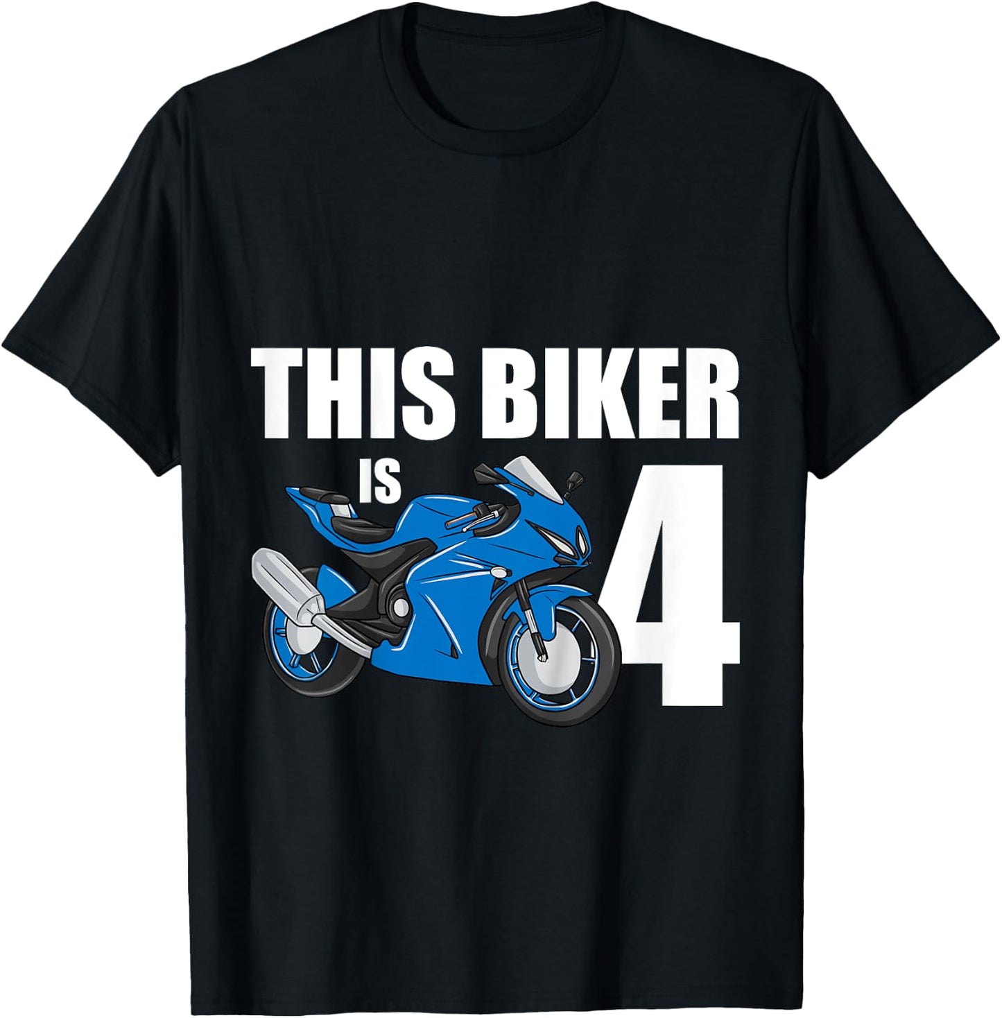Kids Motorcycle 4th Birthday 4 Year Old Toddler Boys T-Shirt - T-Shirt | Black