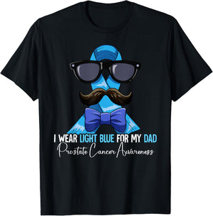 I Wear Light Blue For My Dad Prostate Cancer Awareness T-Shirt - T-Shirt | Black