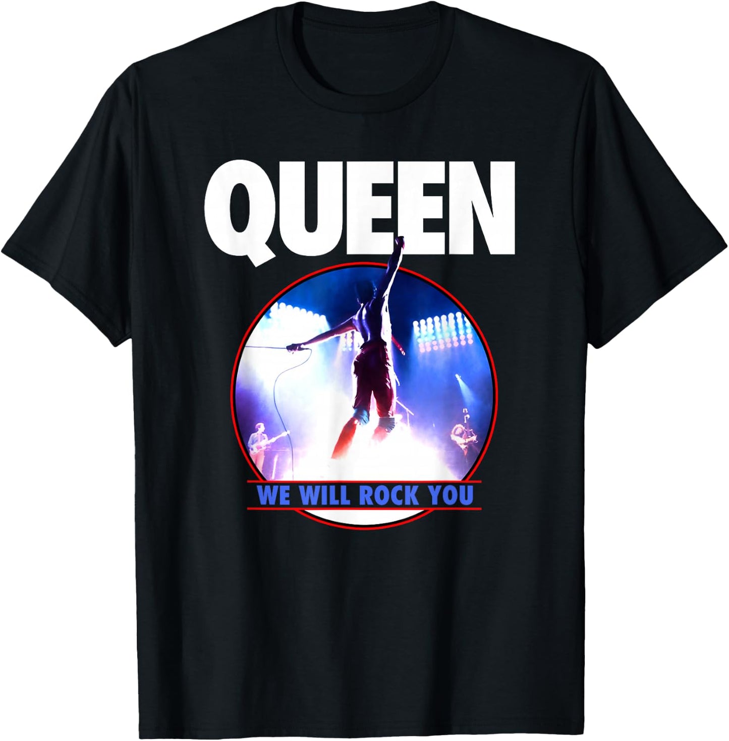 Official Queen Live Rock You T-Shirt - T-Shirt | Black