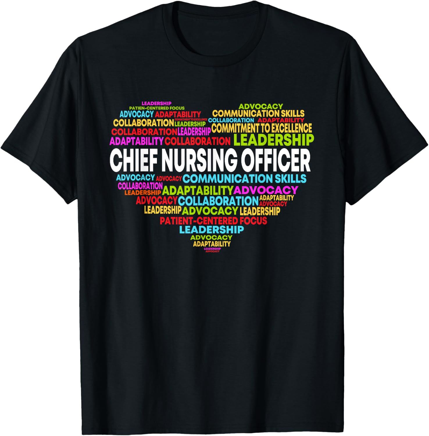 Chief Nursing Officer Heart Nursing Leadership Attitude T-Shirt - T-Shirt | Black