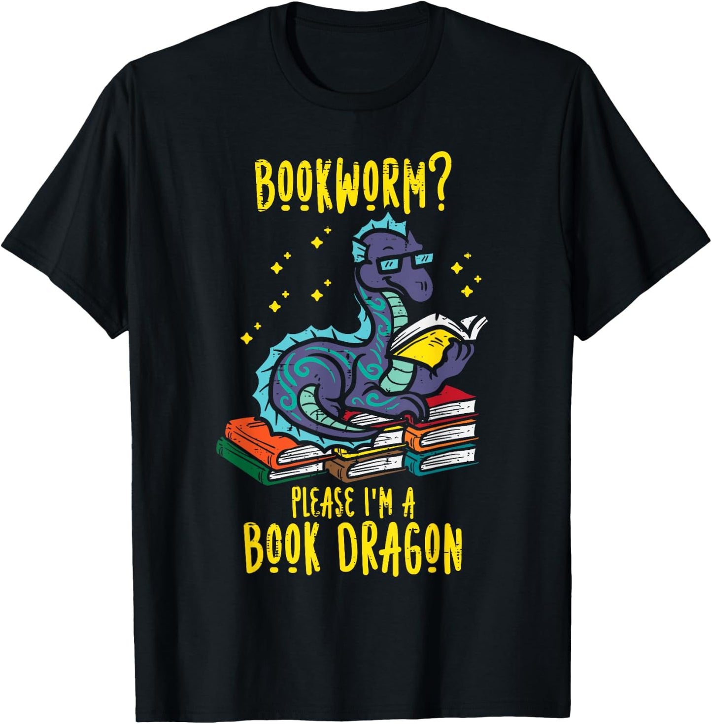 Bookworm Im A Book Dragon Funny Reading Boys Kids Librarian T-Shirt - T-Shirt | Black