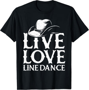 Line Dancing Art Men Western Line Dance Dancer T-Shirt - T-Shirt | Black