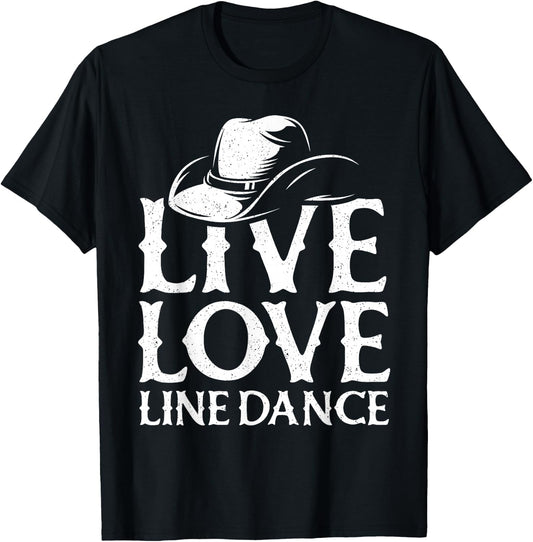 Line Dancing Art Men Western Line Dance Dancer T-Shirt - T-Shirt | Black
