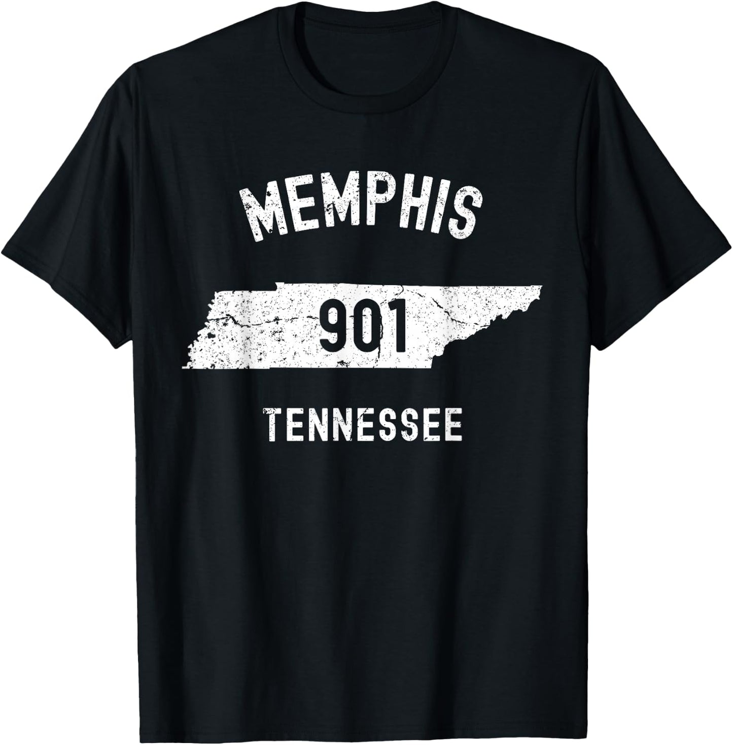 Memphis Tennessee TN 901 Vintage Athletic Style T-Shirt - T-Shirt | Black