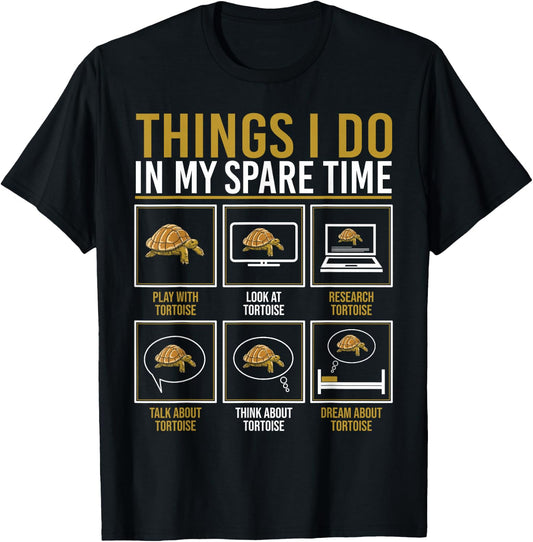 Things I Do In My Spare Time Turtle Reptile Men Tortoise Fan T-Shirt - T-Shirt | Black