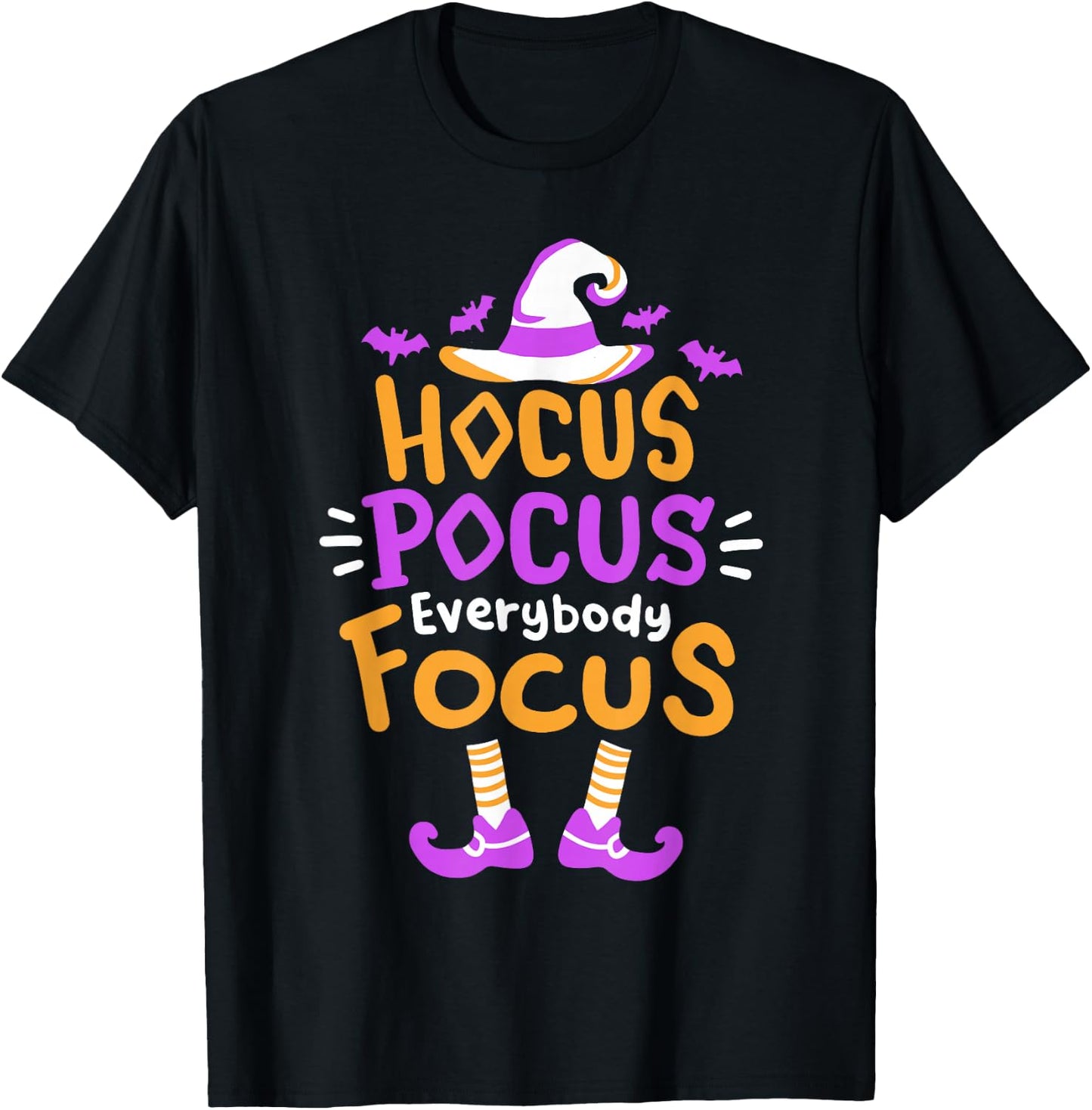 Hocus Pocus Everybody Focus Funny Halloween Costume Teachers T-Shirt - T-Shirt | Black
