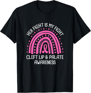 Her Fight Is My Fight Cleft Lip and Palate Awareness T-Shirt - T-Shirt | Black