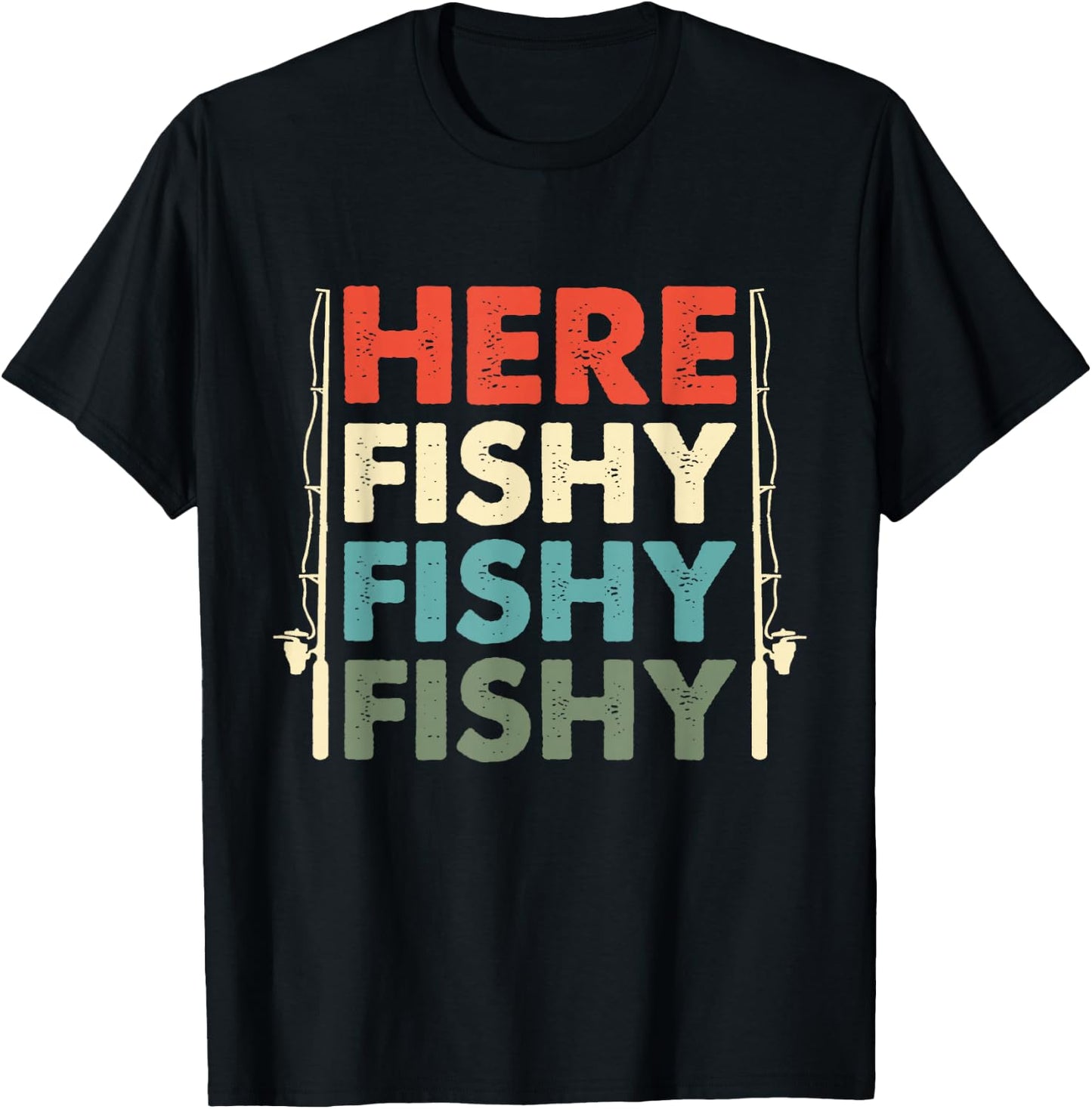 Fish Hunting Fishing Fishrod Fisherman Small T-Shirt - T-Shirt | Black