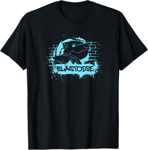 Pokémon Blastoise Blue Street Art Graffiti Logo T-Shirt - T-Shirt | Black
