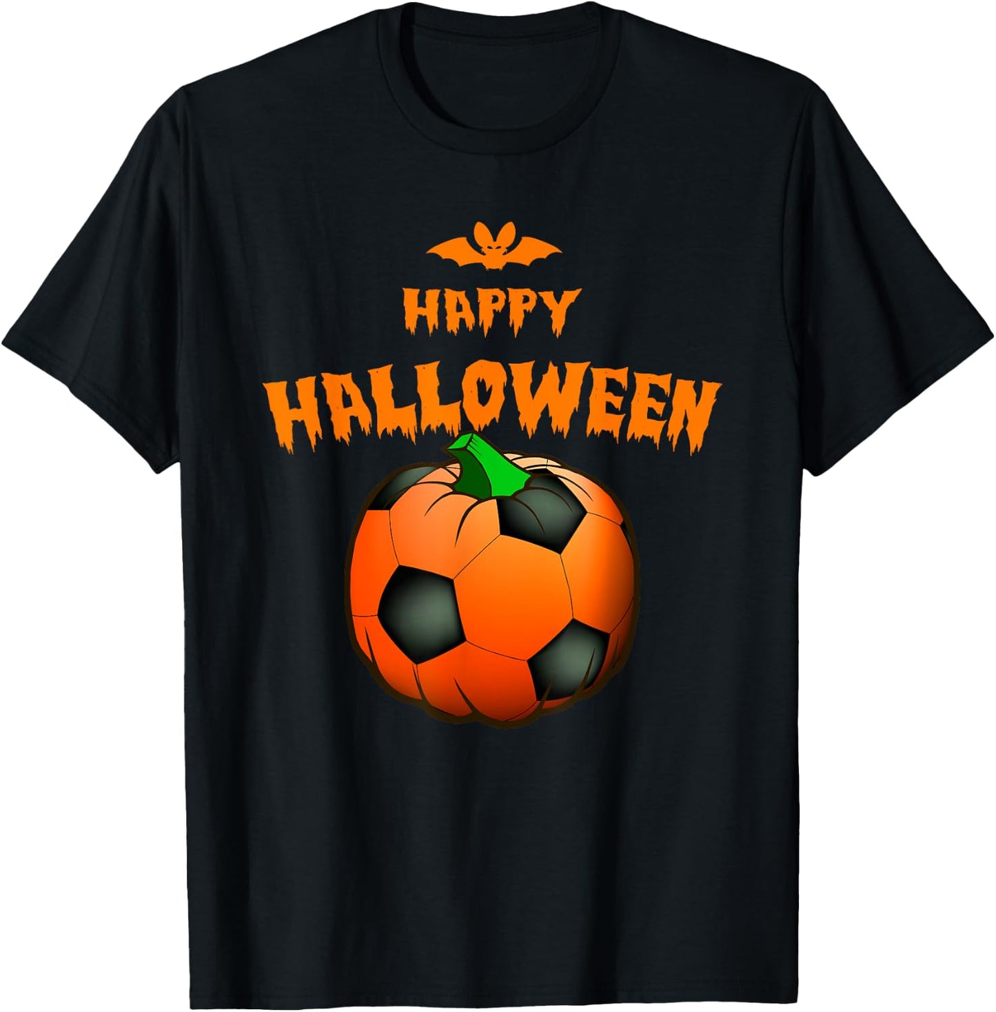 Pumpkin Soccer Ball Lazy Halloween Costume Cool Sport T-Shirt - T-Shirt | Black